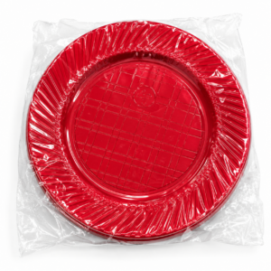 PLATO PLASTICO ROJO CHICO 17cm x50un
