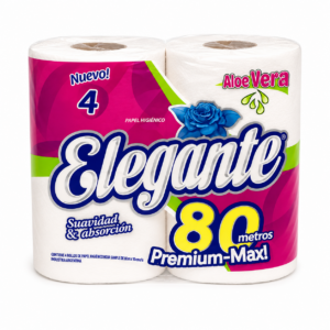 PAPEL HIGIÉNICO 4 rollos x 80mts HOJA SIMPLE ALOE VERA