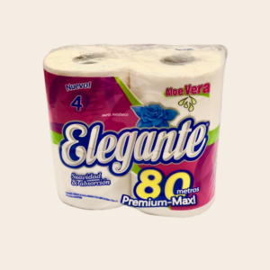 PAPEL HIGIÉNICO 4 rollos x 80mts HOJA SIMPLE ALOE VERA