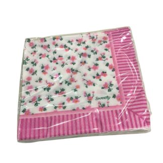 SERVILLETAS FLORCITAS ROSAS x20un