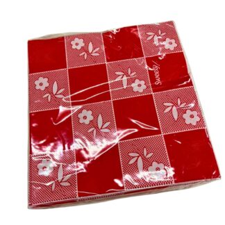 SERVILLETAS FLORES ROJAS x20un