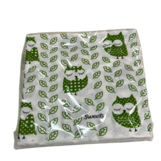 SERVILLETAS BUHO VERDE x20un