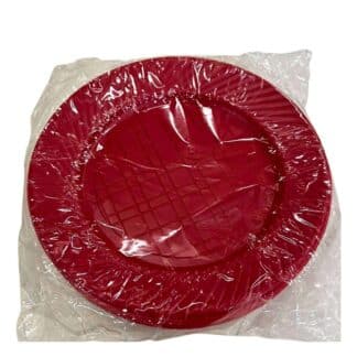 PLATO PLASTICO ROJO CHICO 17cm x50un