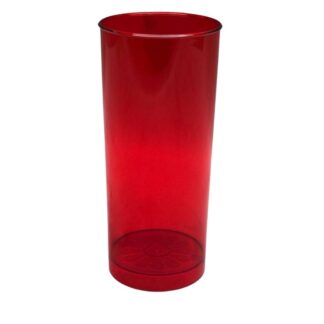VASO TRAGO LARGO ROJO x5un