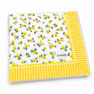 SERVILLETAS FLORCITAS AMARILLAS x20un